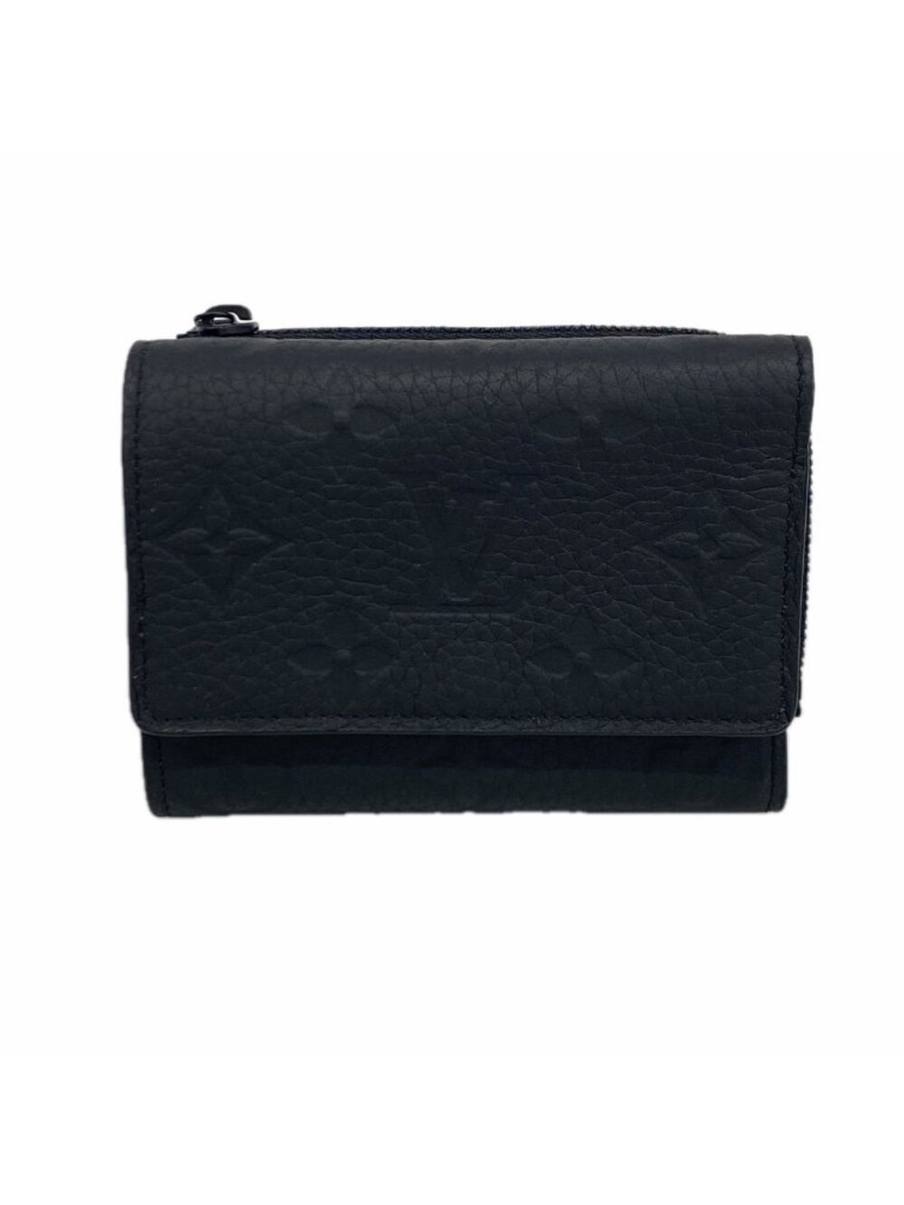 Louis Vuitton Trifold Wallet Monogram Taurillon Portefeuille Pilot Black